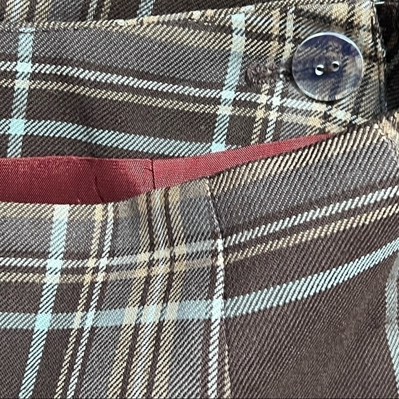 Charter Club Plaid Wrap Skirt Lined Brown Size 14P - Picture 7 of 10